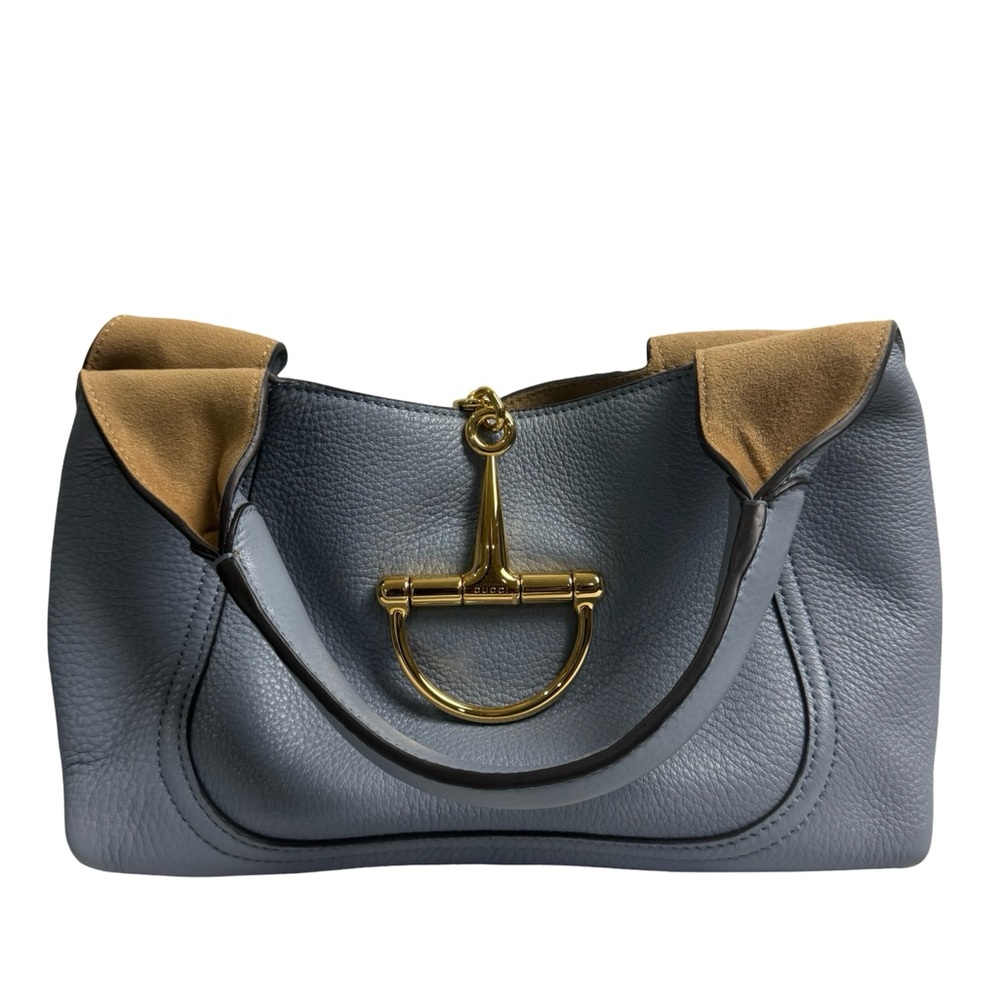 Elegant Blue Leather Handbag